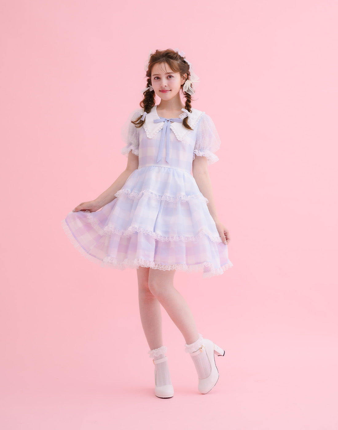 Fairy gingham tiered doll ワンピース – mellfy memory
