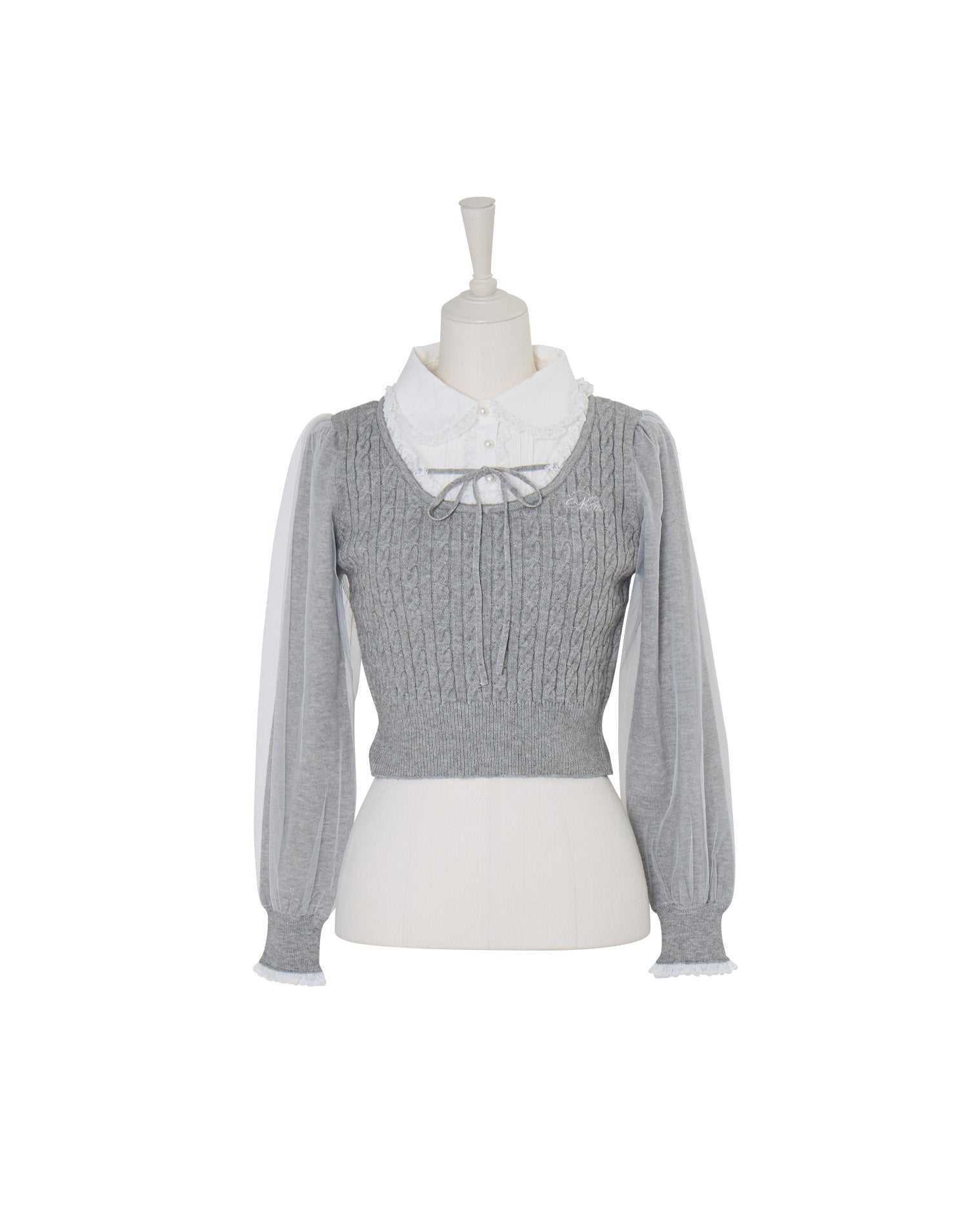 Girls Cable Knit Blouseトップス – mellfy memory