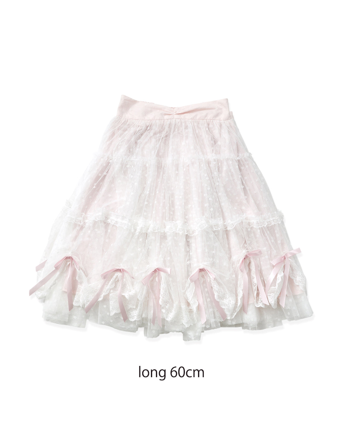 【10月発送】Tulle drape & ribbon スカート