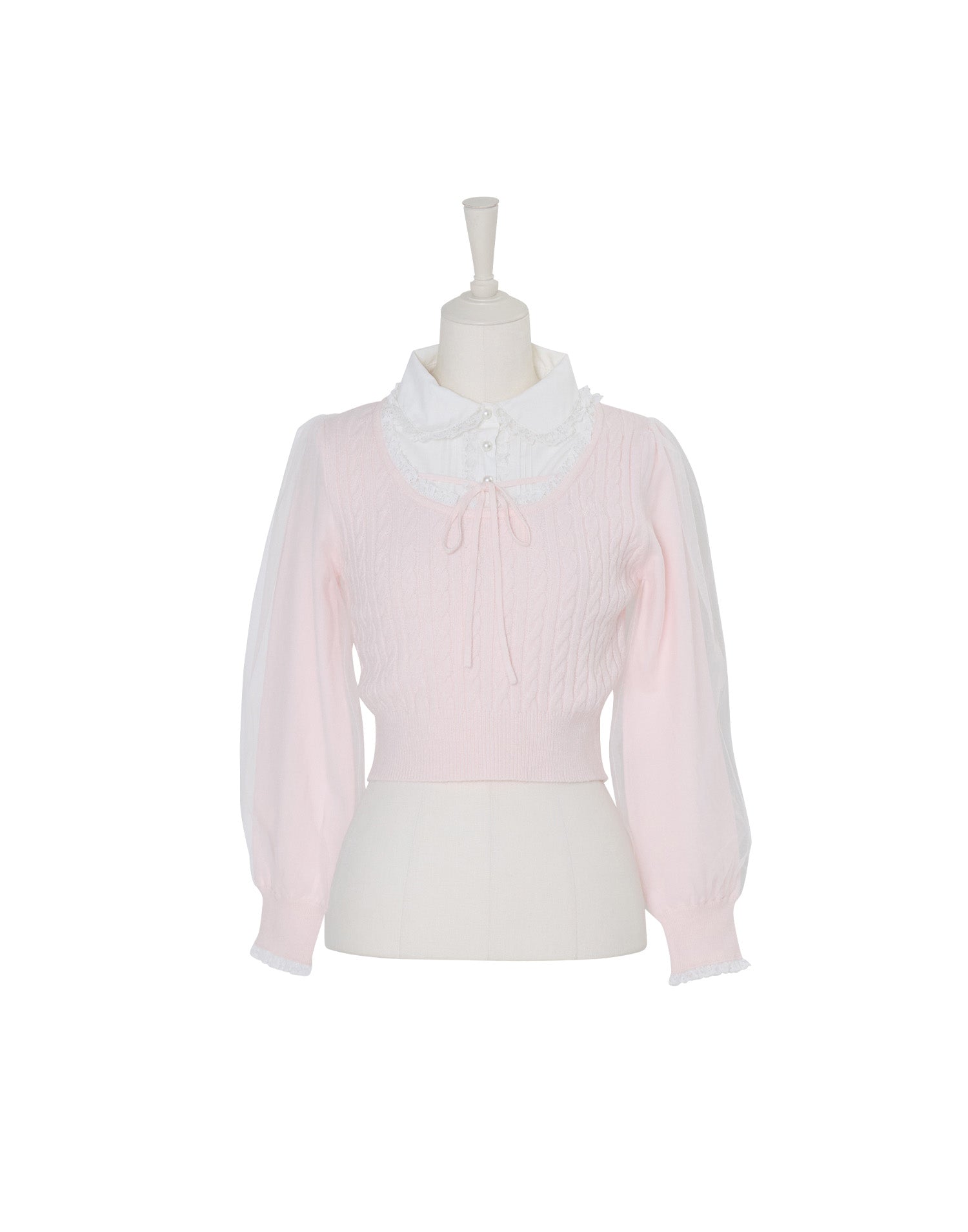 Girls Cable Knit Blouseトップス – mellfy memory