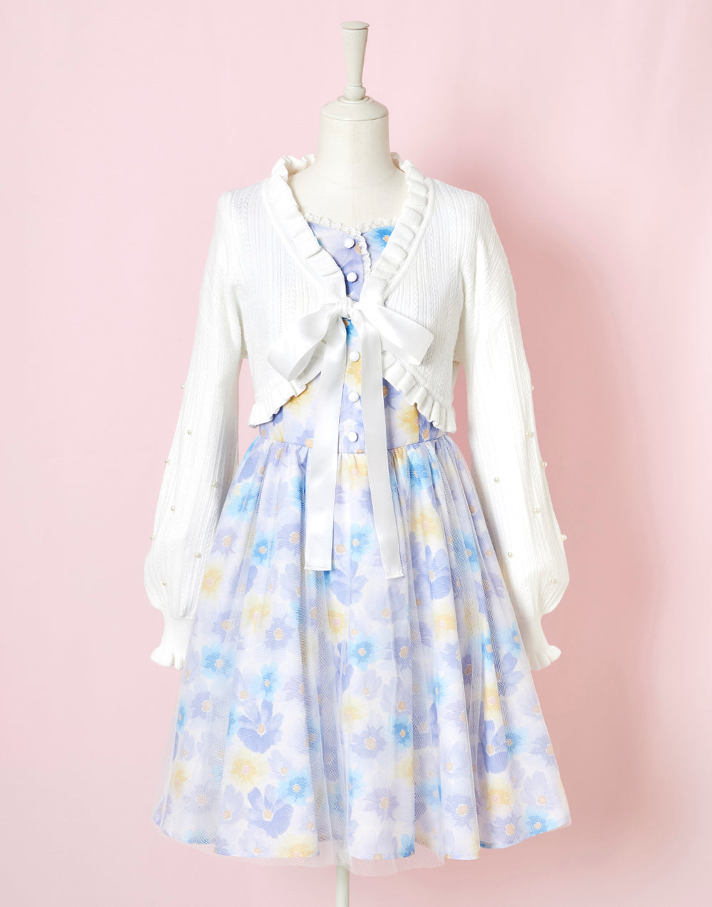 定価¥48.400- LIFE WITH FLOWERS 可愛く ワンピース 羽織り 