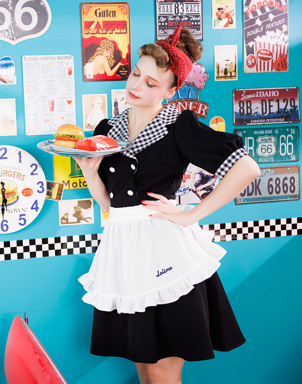 6月発送】DINER GIRL ワンピース／ Lolime（Mサイズ・LLサイズ展開 